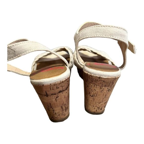 Jellypop braided canvas Panke cream colored wedge sandals size 8.5 - Picture 5 of 8